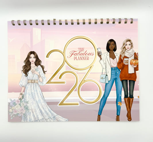2026 Desk Calendar – Letter Size | Gold Spiral Binding