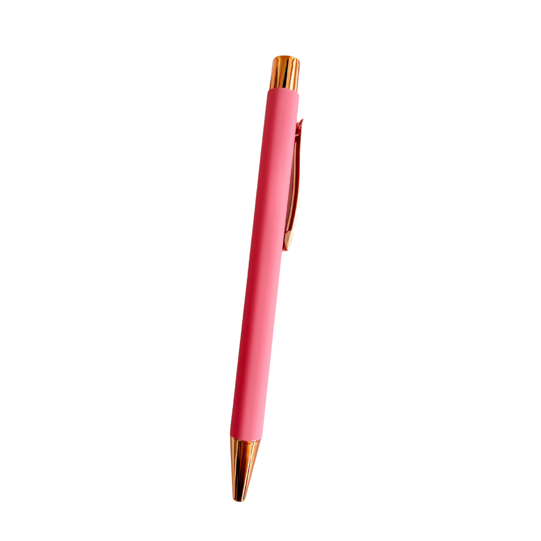 Pink Soft Rubbery Ballpoint Pen