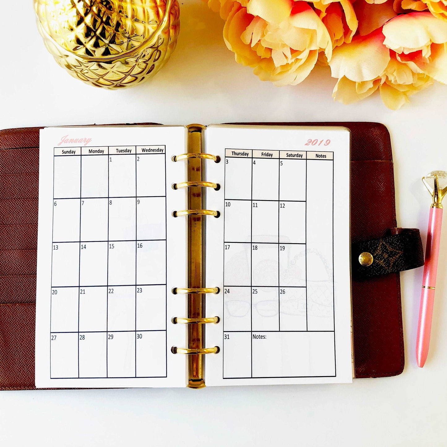 2023 Dated Yearly Boss Babe Monthly Inserts