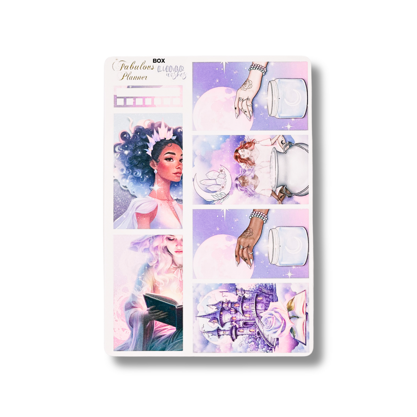 Goddess Delight Moon and Crystals Sticker Sheet Set