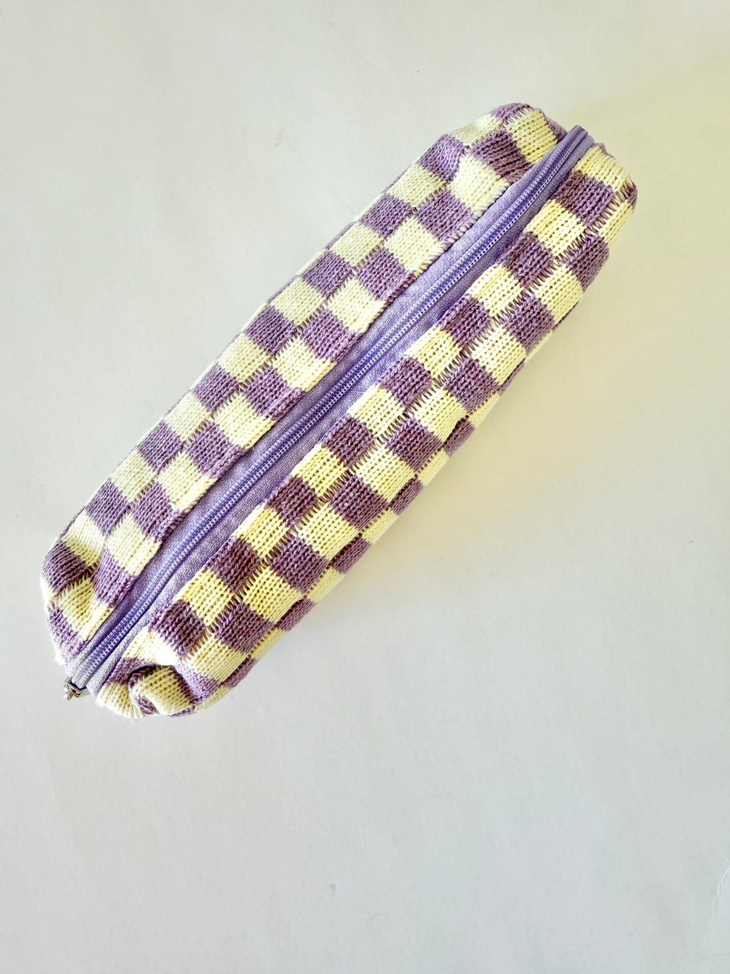 Checkered Pouch Knitted Pencil case