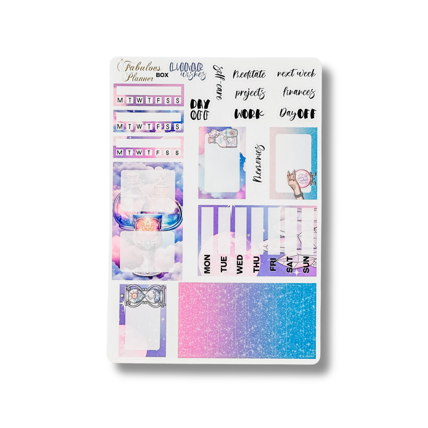 Goddess Delight Moon and Crystals Sticker Sheet Set