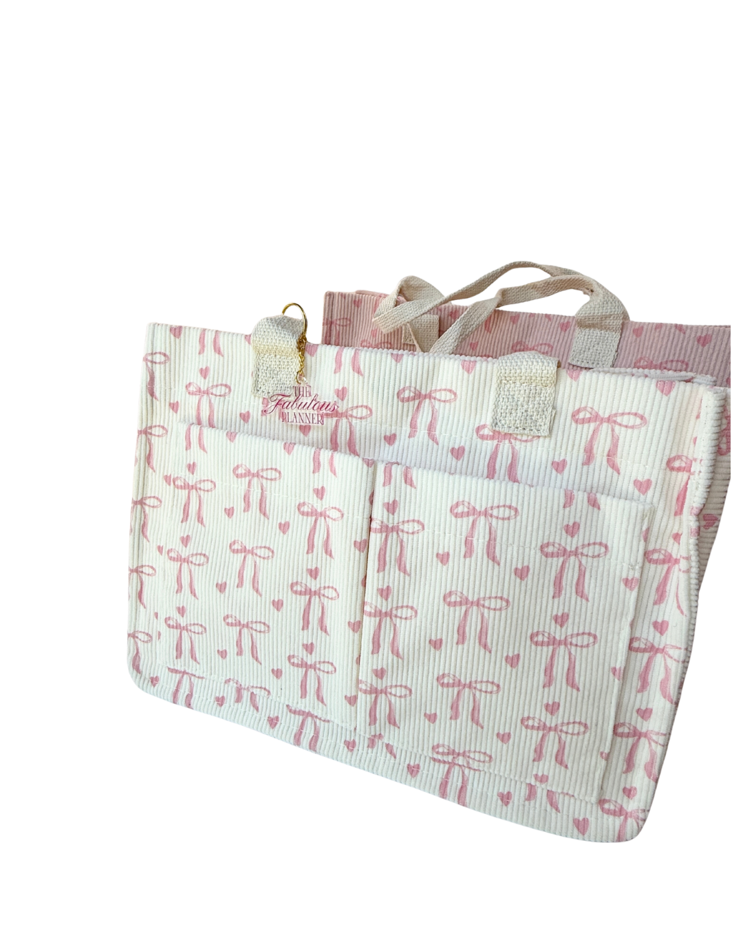 Bow & Go Craft Tote Bag | Coquette Pink Bow Organizer for Journaling & Crafts
