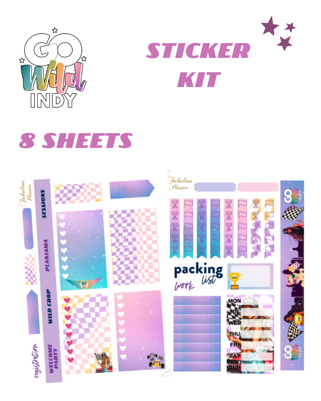 Go Wild Indy Sticker set - 8 sheets