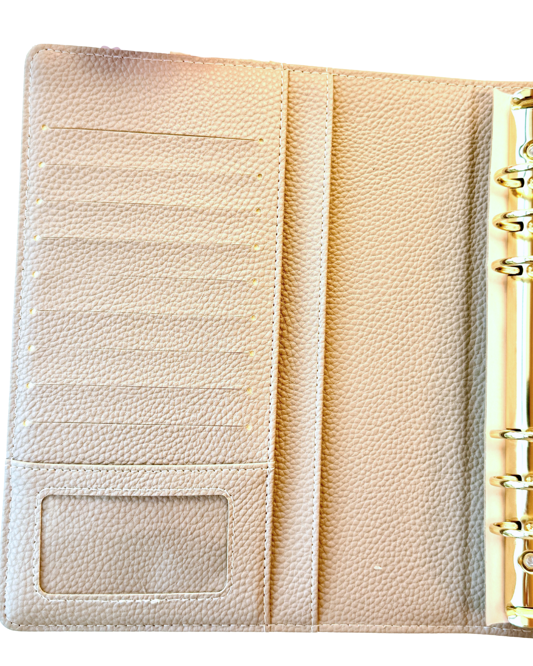 A5 Quilted Faux Leather Ring Planner Luxe Binder