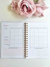 Academic Blue and Pink Gingham Wire-O A5 size Planner
