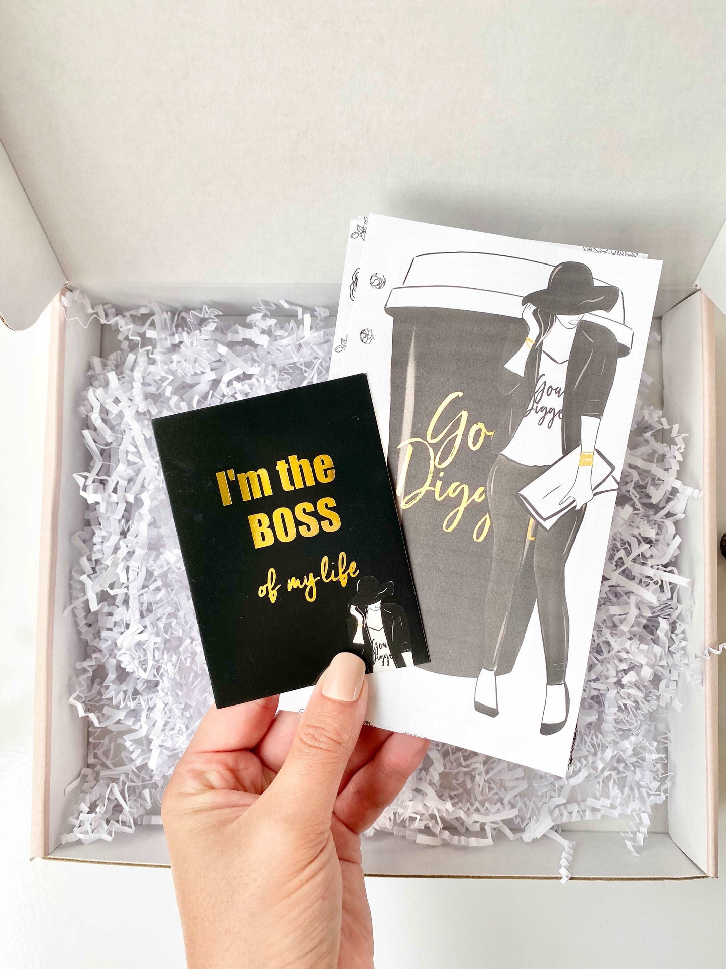 Black and Gold Goal Digger Journal Cards