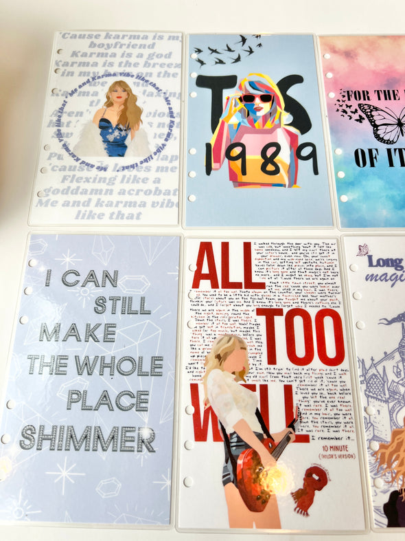 Swifties Eras Tour Laminated and Punched Dashboards