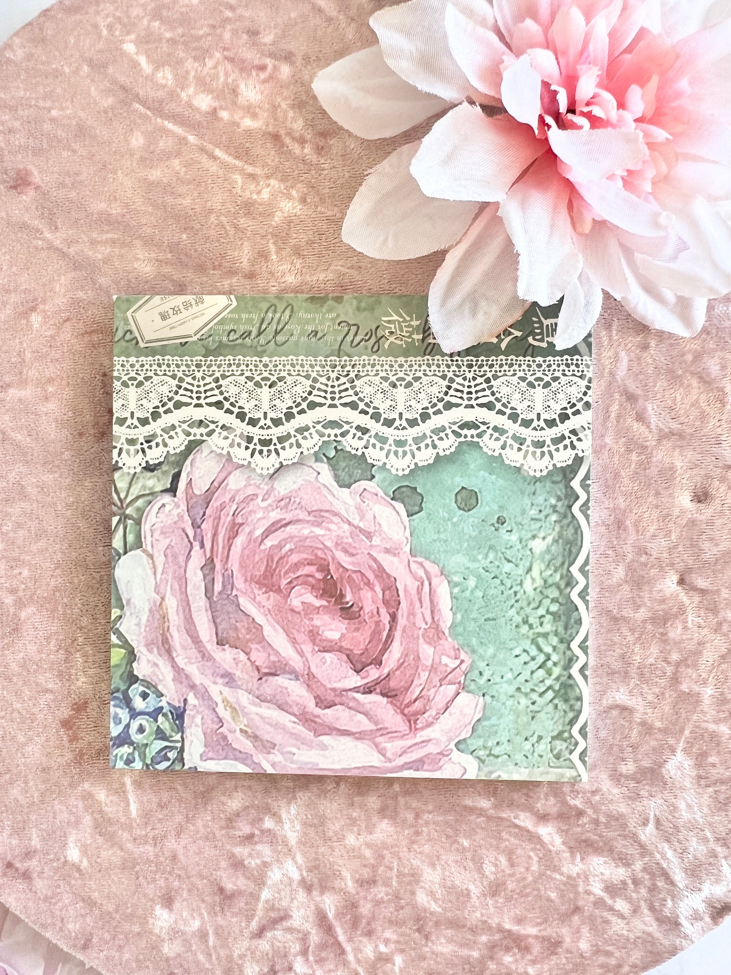 Spring Floral Scrapbook Paper Small Pad DIY Craft Supplies For Card Junk Journal