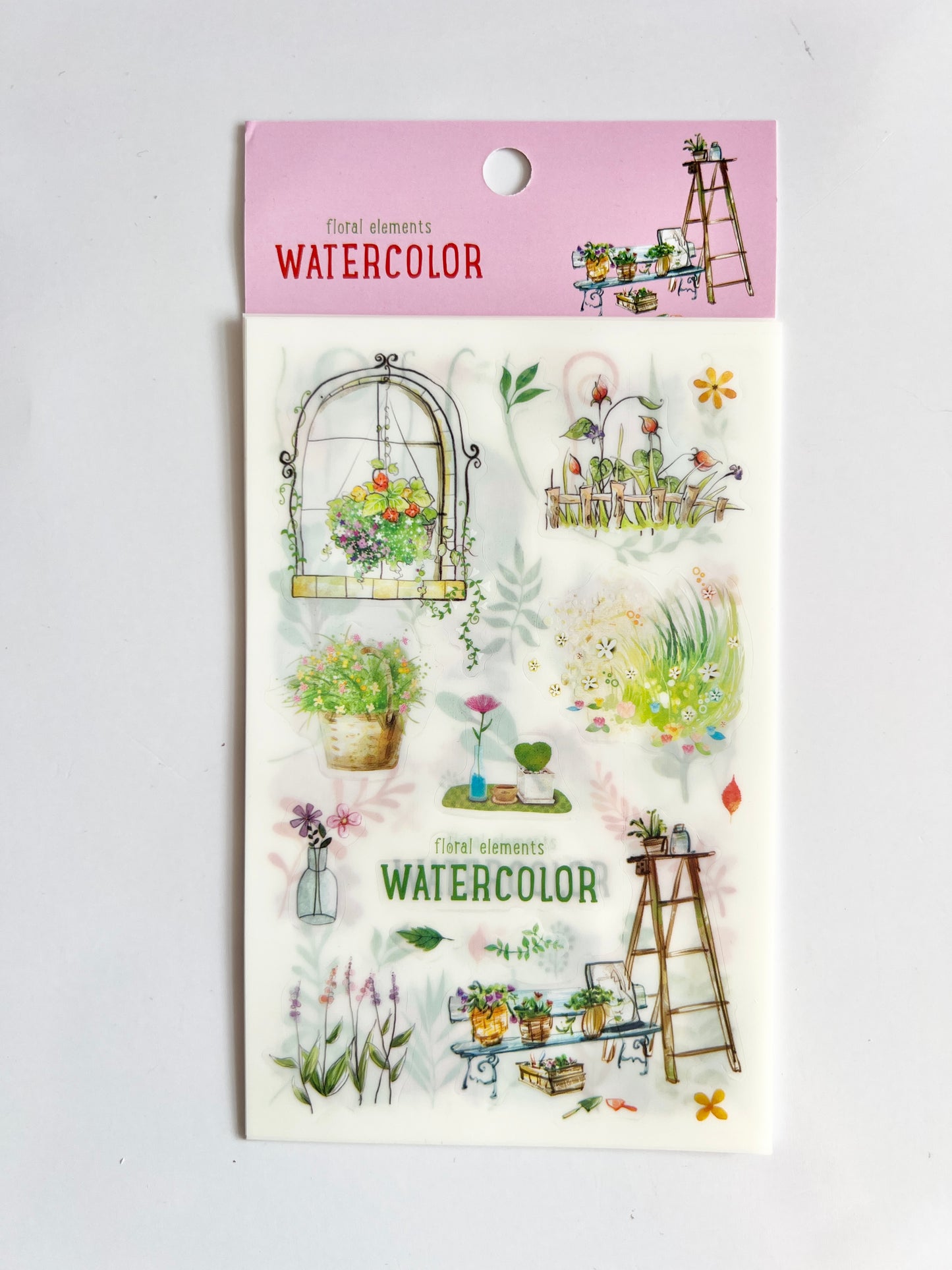 Watercolor House Plants Clear Stickers - 6 sheets