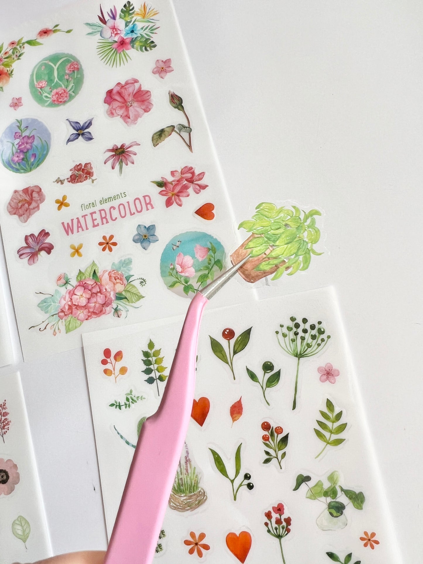 Watercolor House Plants Clear Stickers - 6 sheets
