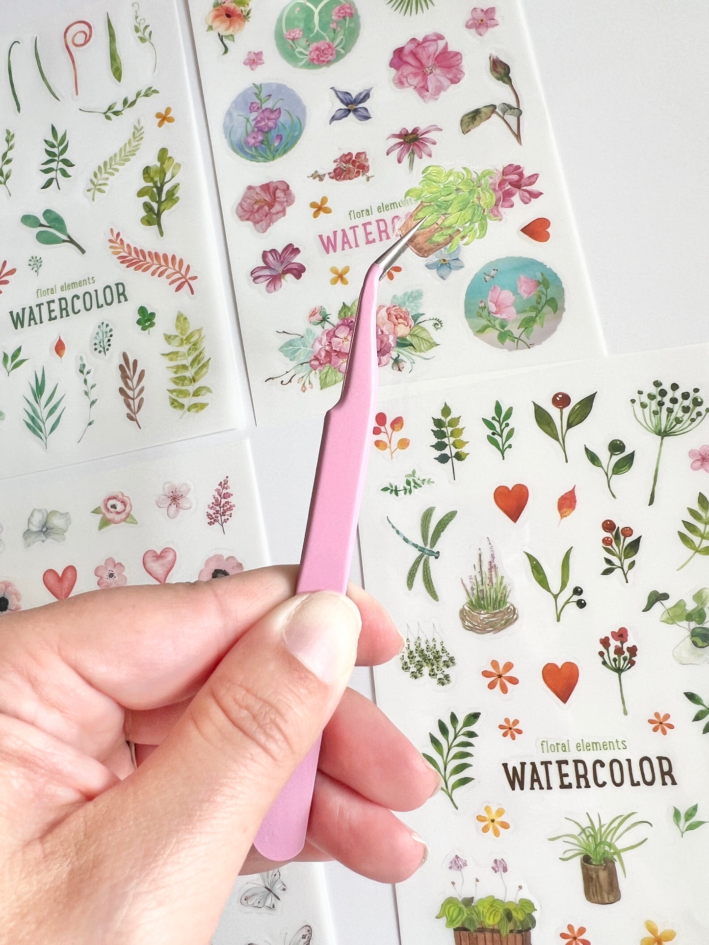 Watercolor House Plants Clear Stickers - 6 sheets