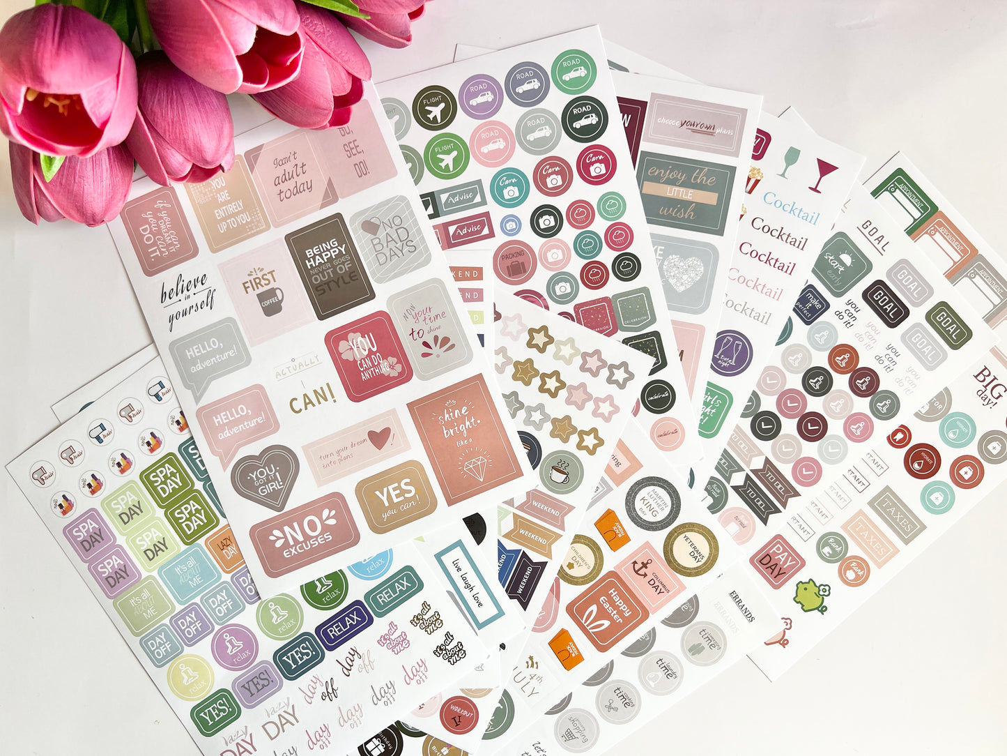 12 Sheets Functional Sticker Set for Planners