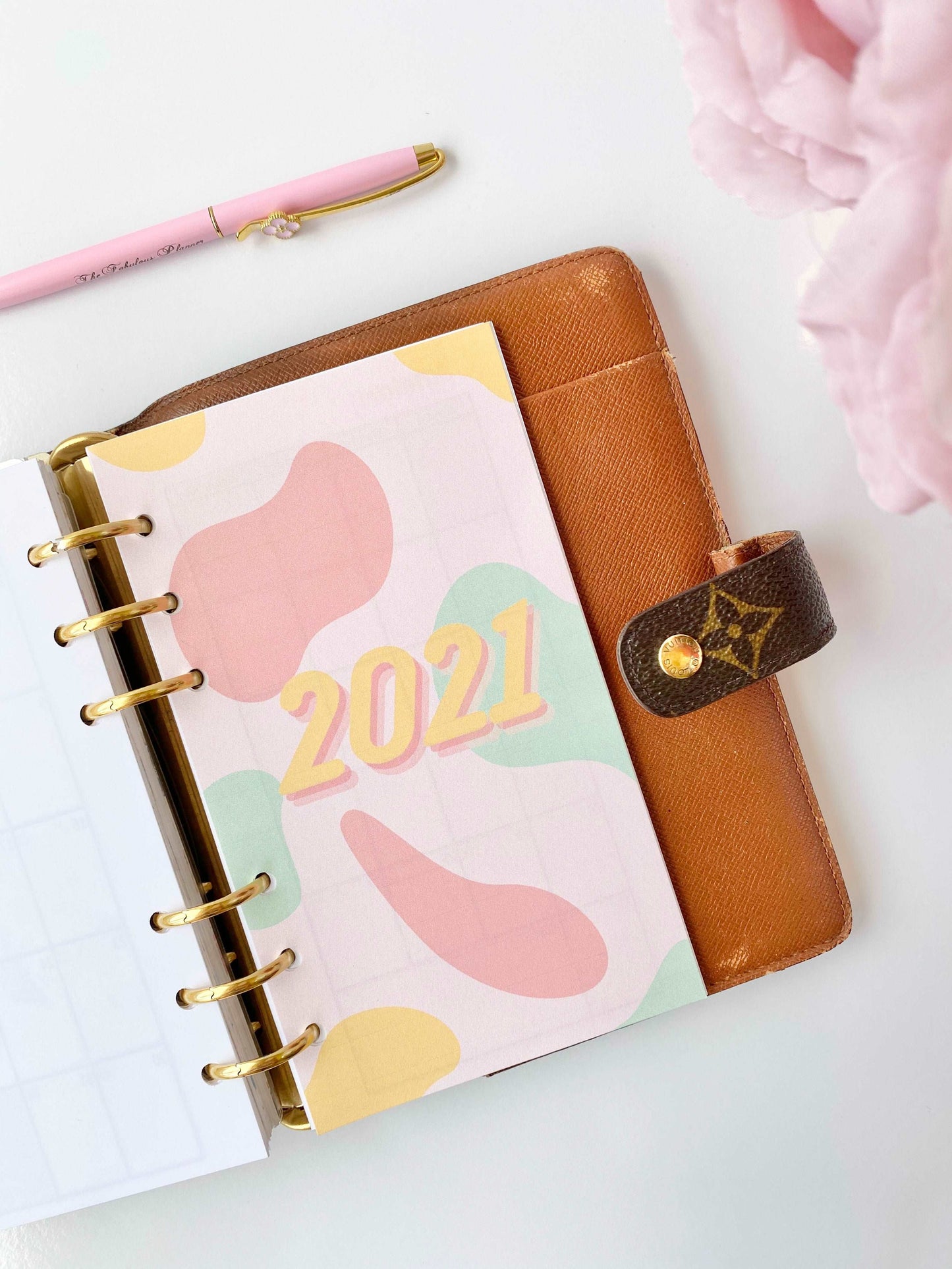 2023 Dated Yearly Cotton Candy Colorful Monthly Inserts
