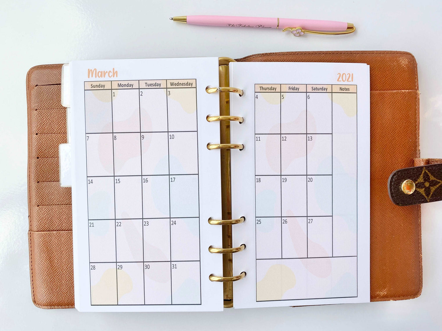 2023 Dated Yearly Cotton Candy Colorful Monthly Inserts
