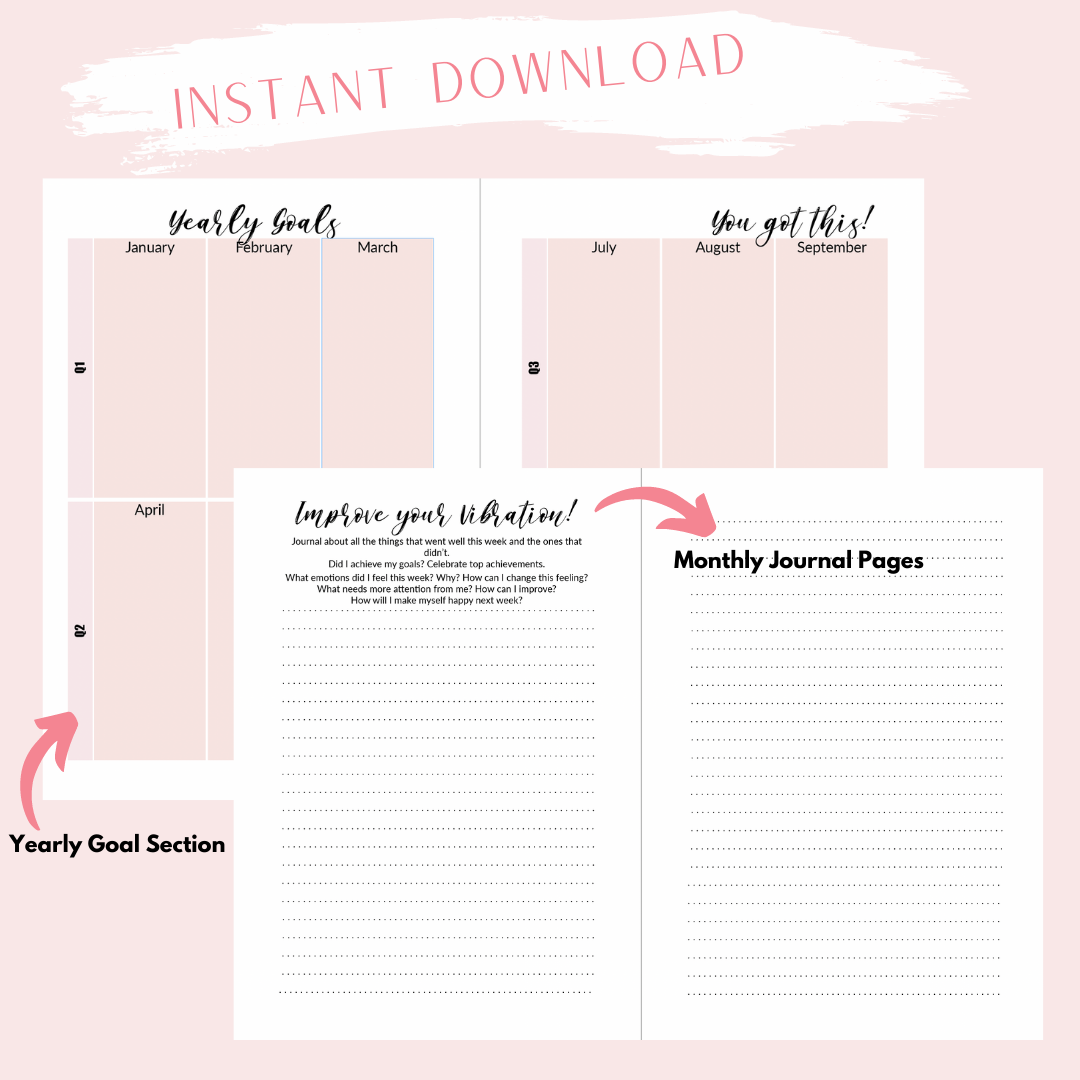Instant Download - Digital - Daily Planner Minimalist 90 Days Wire-O A5 size Planner