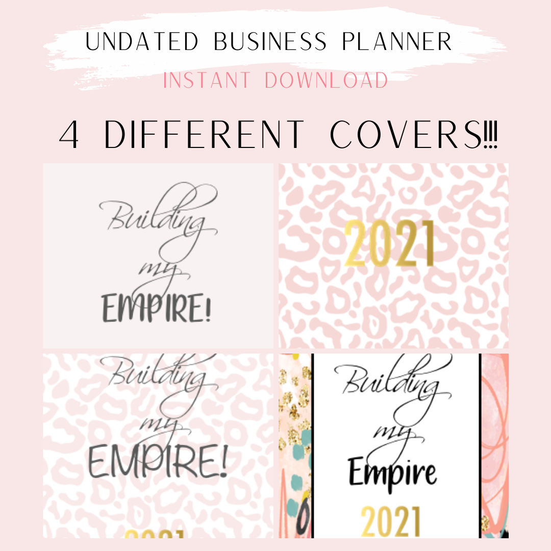 Undated Business Planner A5 Size- Instant Download