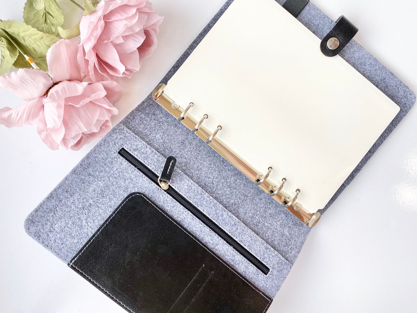 Felt With Pu Leather Ring Planner