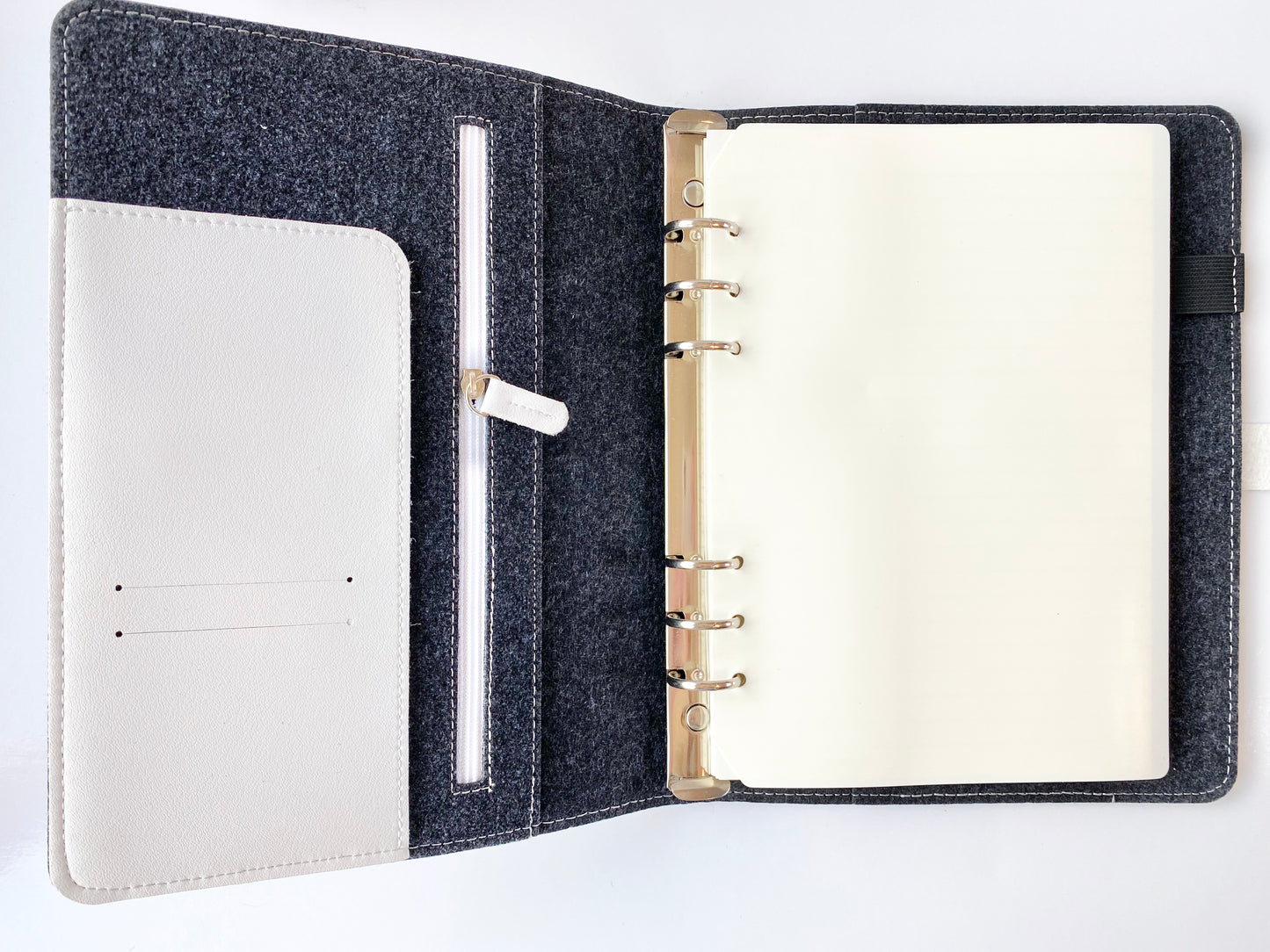 Felt With Pu Leather Ring Planner