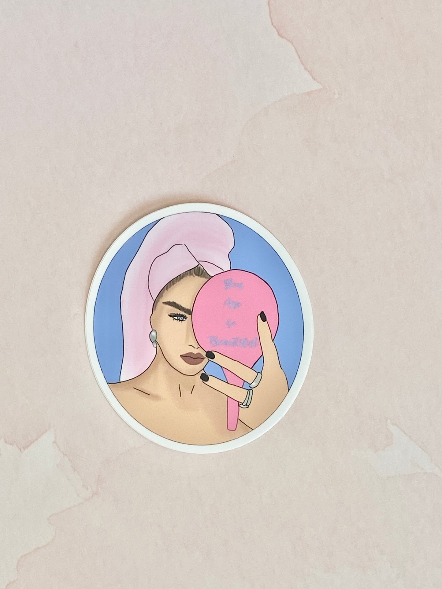 You are Beautiful Fashion Illustration Vinyl Sticker