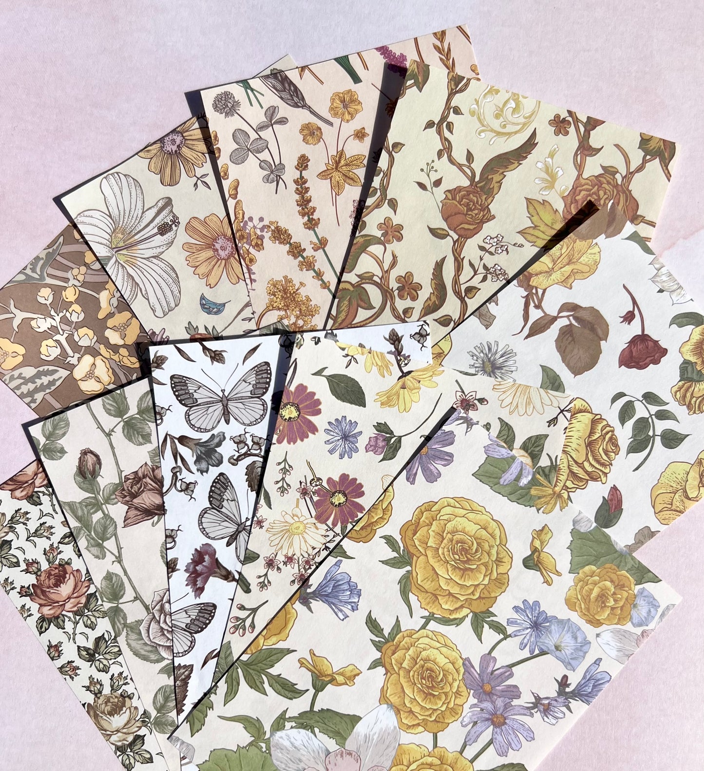 Fall Floral Scrapbook Paper Set - 60 sheets