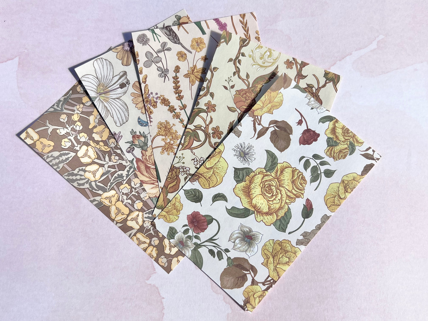 Fall Floral Scrapbook Paper Set - 60 sheets