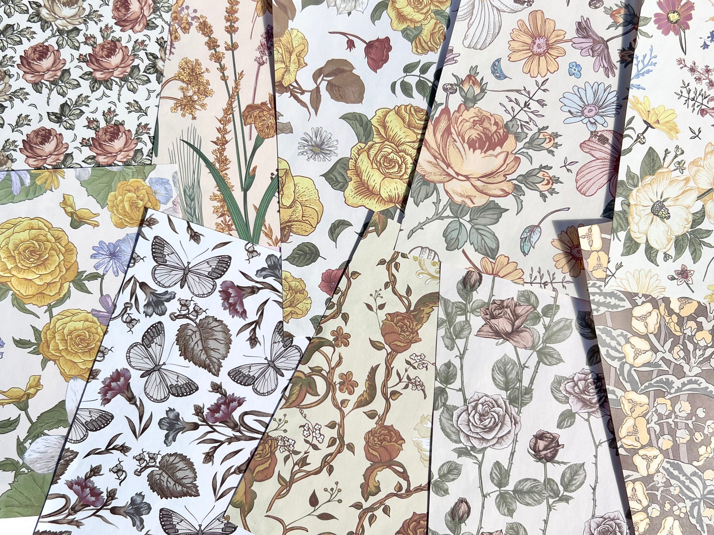 Fall Floral Scrapbook Paper Set - 60 sheets