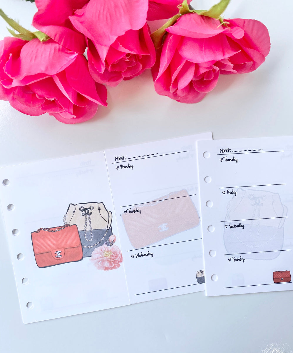 Handbags Vertical Weekly Planner Refills – The Fabulous Planner