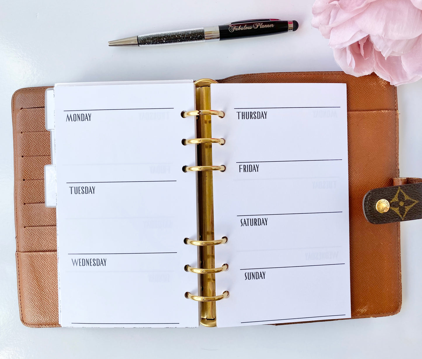 Minimalist Black Planner Weekly Inserts