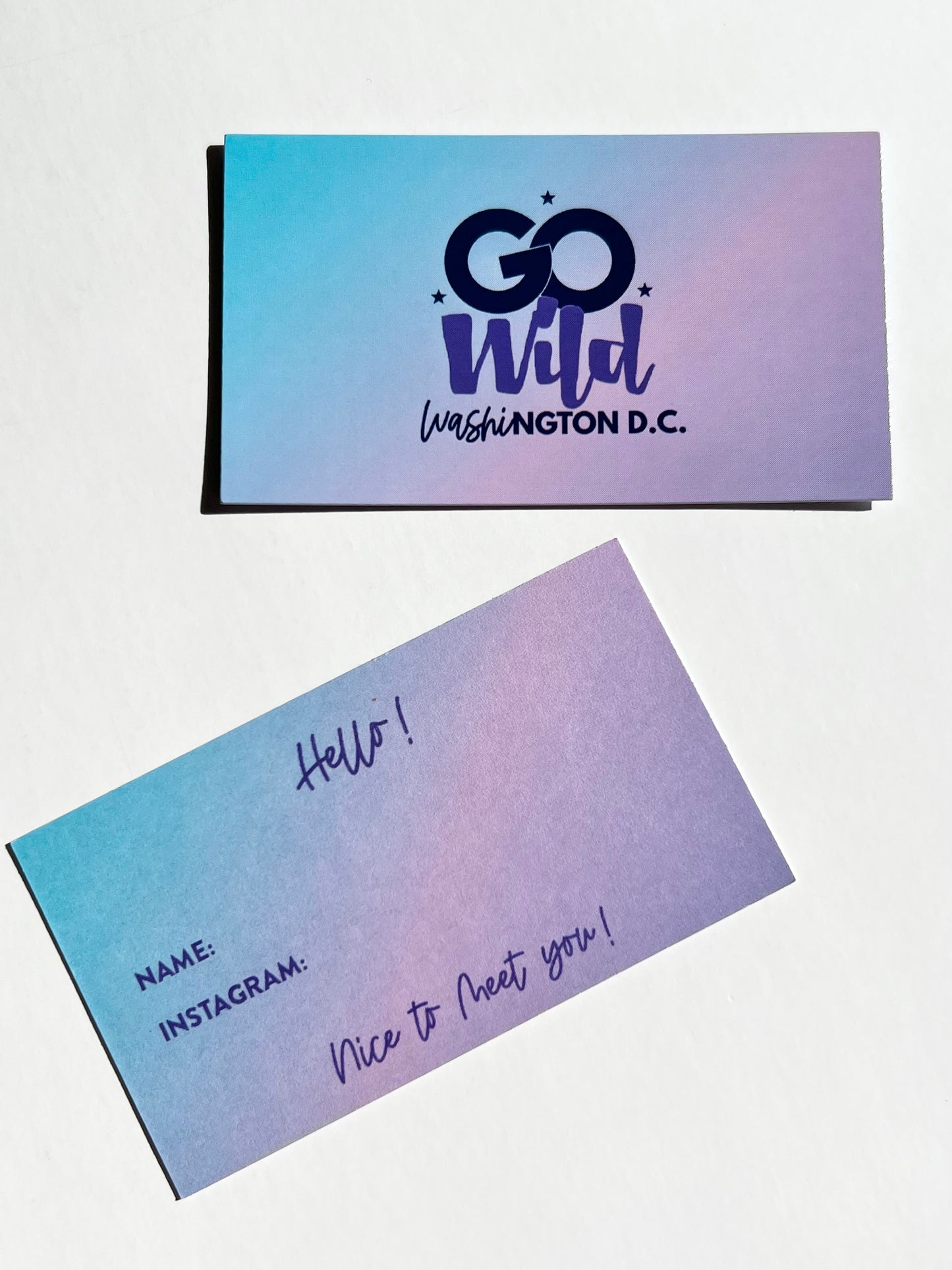Go Wild D.C. Introduction Cards