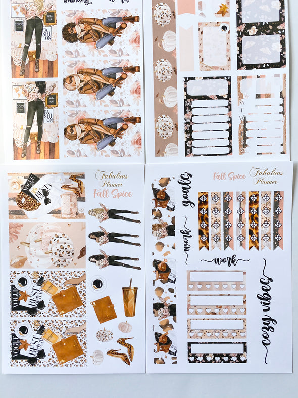 Fall Spice Stickers Kit - 4 Sheets