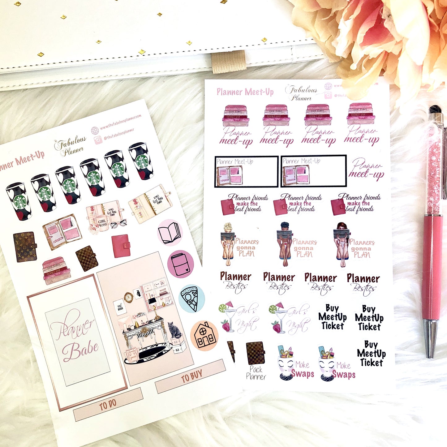 Planner Meet Up Stickers - 2 Sheets