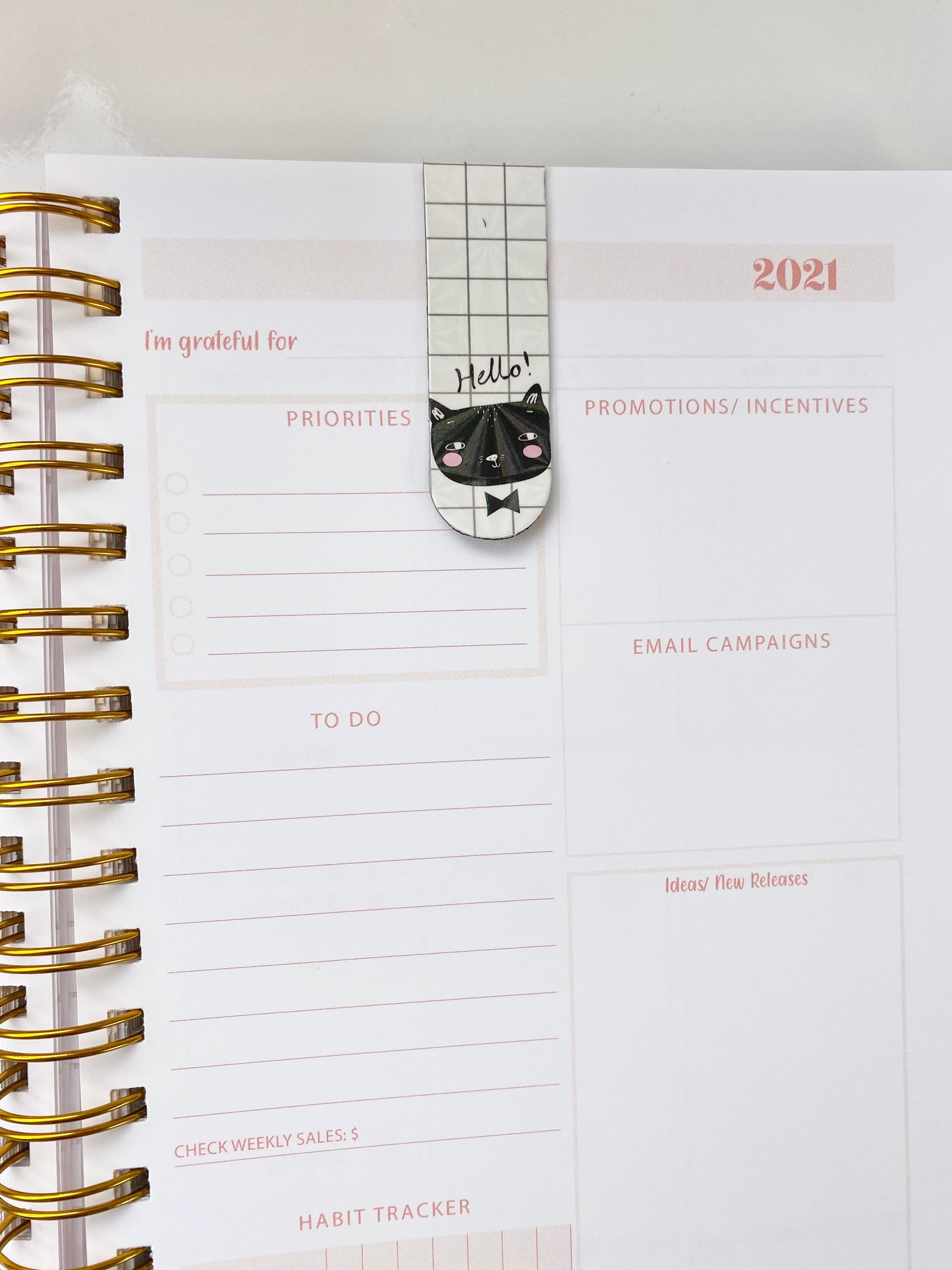 Set of 6 Cats Magnetic Bookmarks