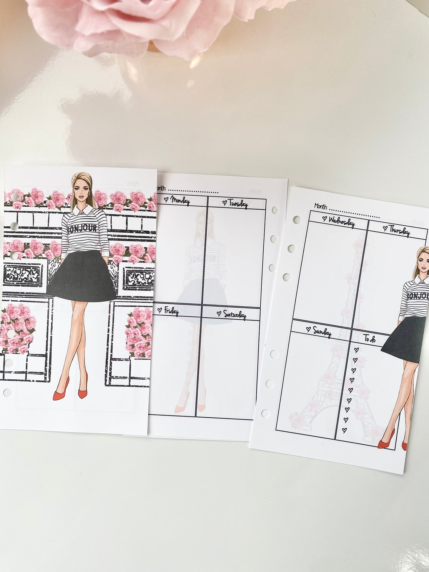 Spring in Paris Weekly Inserts Planner Pages