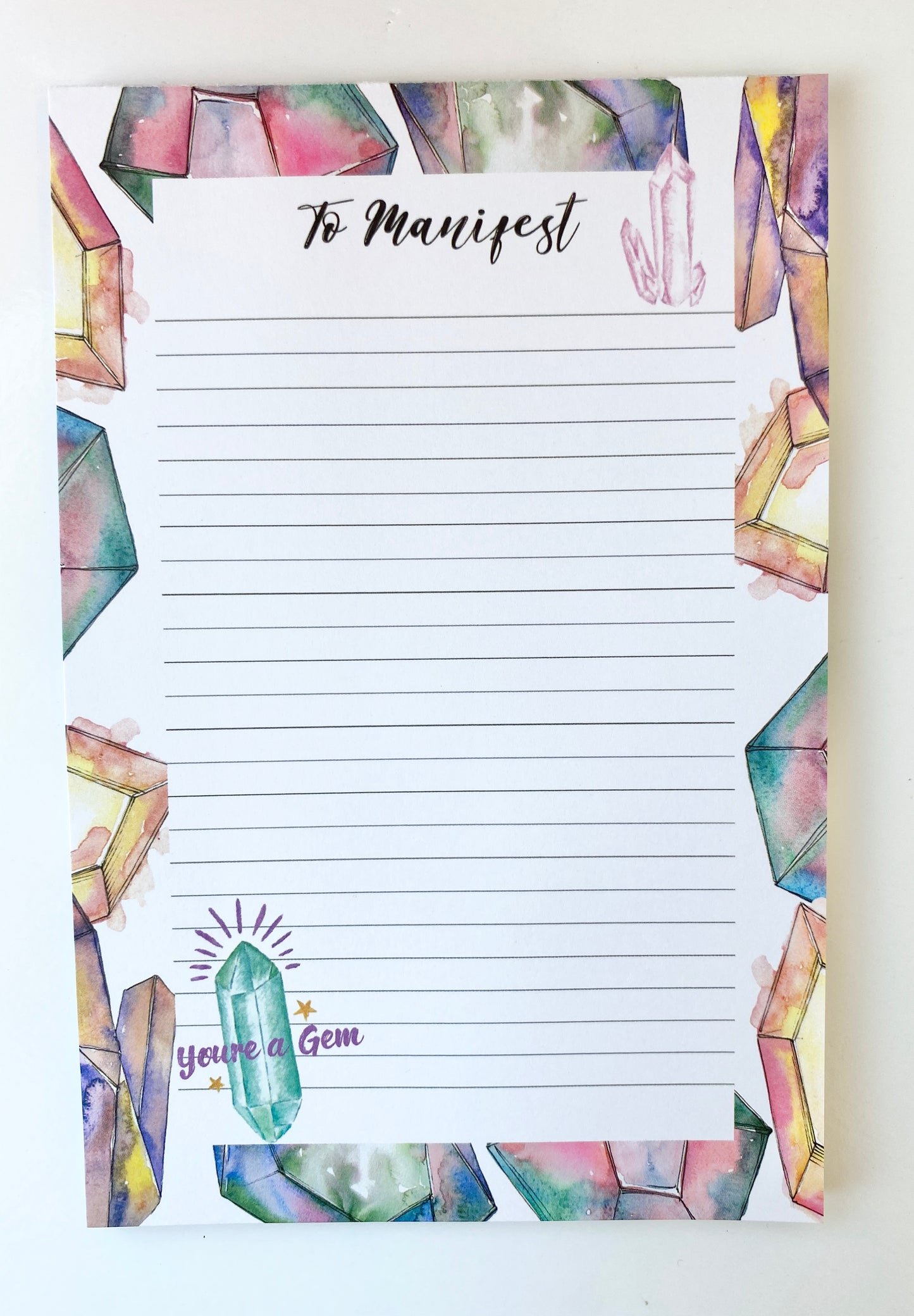 To Manifest Crystals Notepad