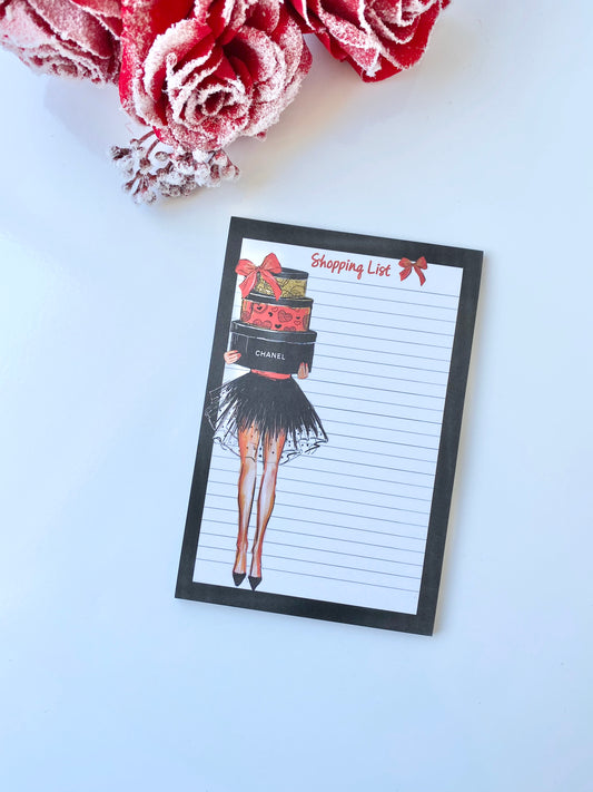 Luxury Holiday Shopping List Notepad Memo Pad