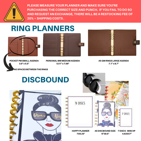 Handbags Horizontal Weekly Planner Refills