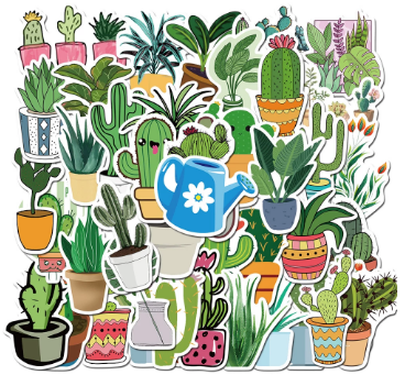 potted plant stickers House Plants Die Cut Stickers