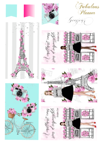 Spring in Paris Matte Stickers Kit - 4 Sheets