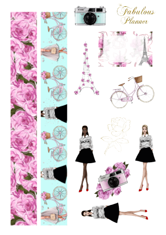 Spring in Paris Matte Stickers Kit - 4 Sheets