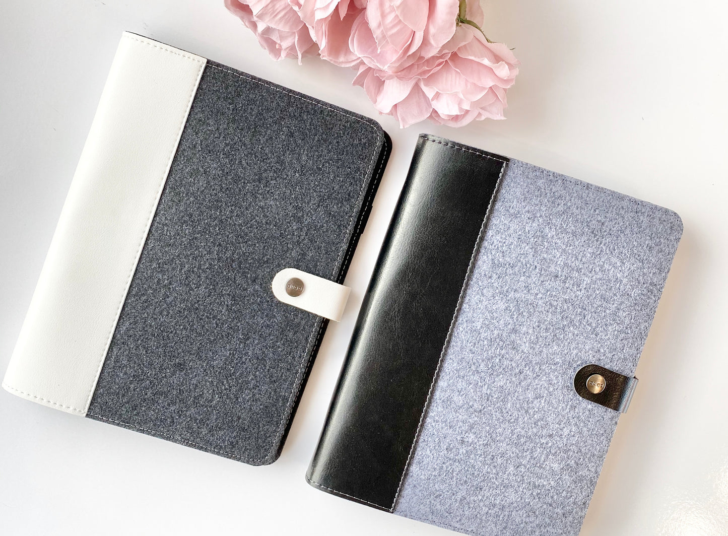 Felt With Pu Leather Ring Planner