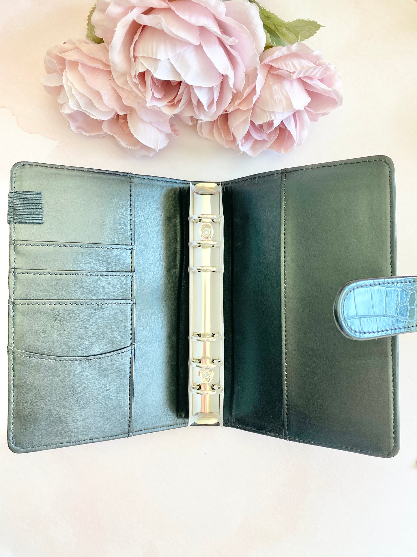 Croco Faux Leather Ring Planner