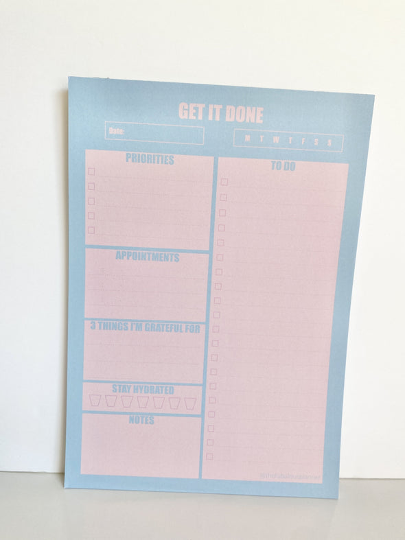 Blue & Pink Large Daily Notepad