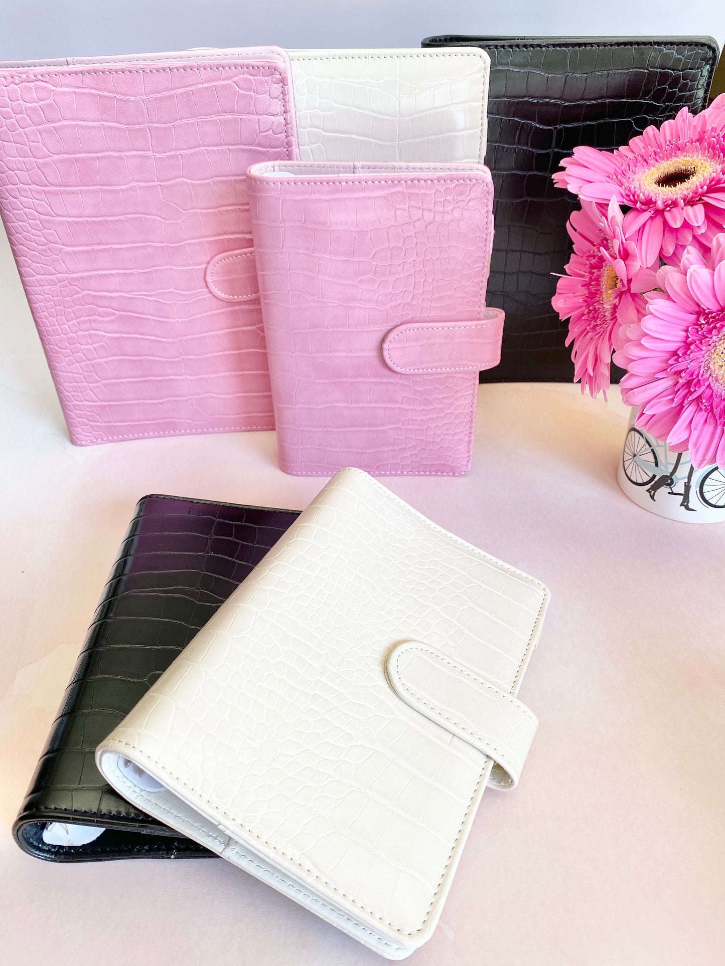 Croco Faux Leather Ring Planner