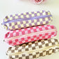 Checkered Pouch Knitted Pencil case