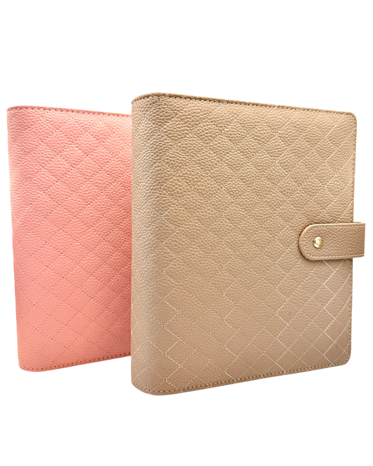 A5 Quilted Faux Leather Ring Planner Luxe Binder