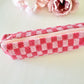 Checkered Pouch Knitted Pencil case