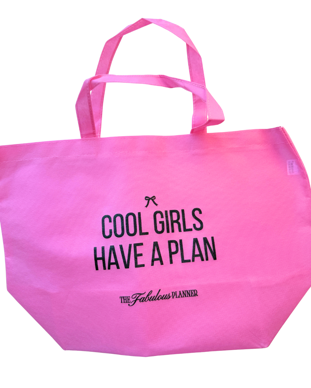 Cool Girls Have a Plan Shopping Tote Bag | Large Pink Planner Girl Tote