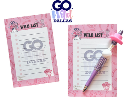 Go Wild Dallas Wild List Notepad