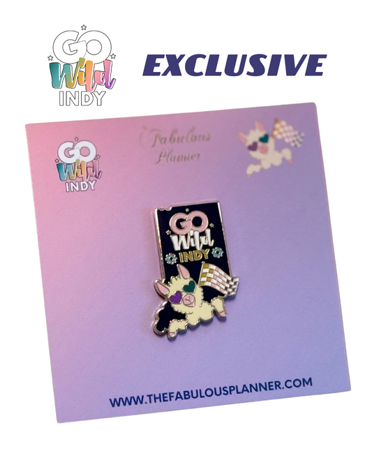 Exclusive Go Wild Indy Llama Hard Enamel Pin